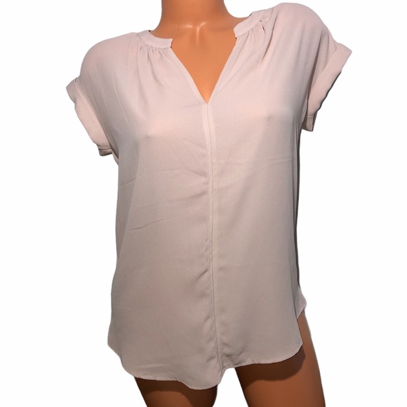 Philosophy Tops - Philosophy Womens Blush Nude Pink Cuffed Sleeve Blouse Size XS